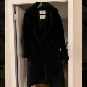 Babaton Teddy Coat in Black size 1